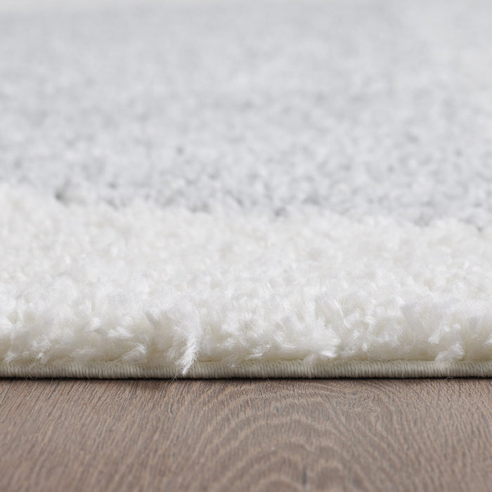 Paris Circle Cream Shag Area Rug - 6'7\" x 9'6\"