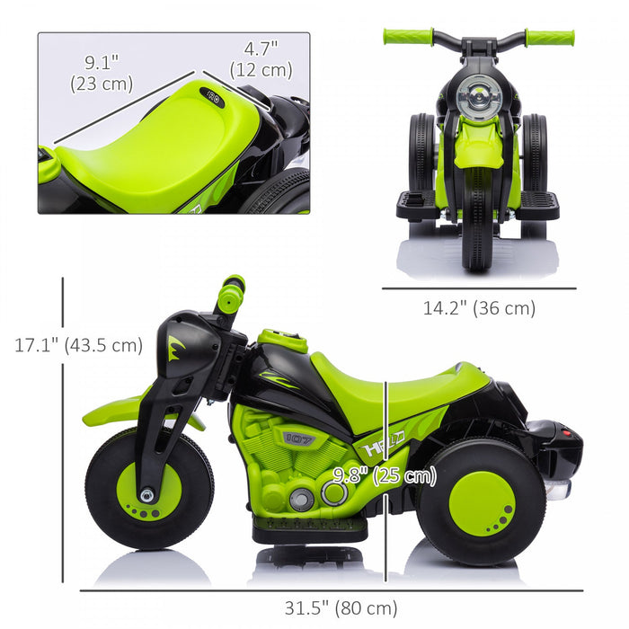 Qaba Electric Bike, Powered Ride-On Bubble Car, 3 Wheels 6v Battery Powered Electric Motorcycle For 