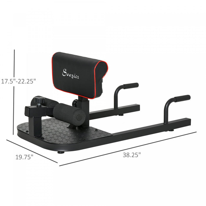 Soozier Adjustable Squat Machine With Push Up Bars, Multifunction Deep Sissy Squat Machine Leg Exerc