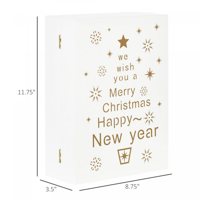 Homcom 24 Days Wooden Christmas Advent Calendar Book For Kid Adult