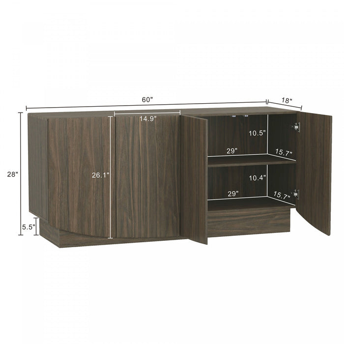 Ardea Contemporary 60\" Sideboard in Walnut Buffet 