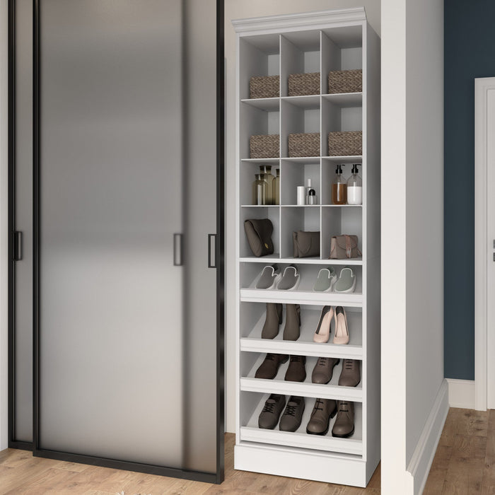 Bestar Versatile 25 W Closet Shoe Organizer - White