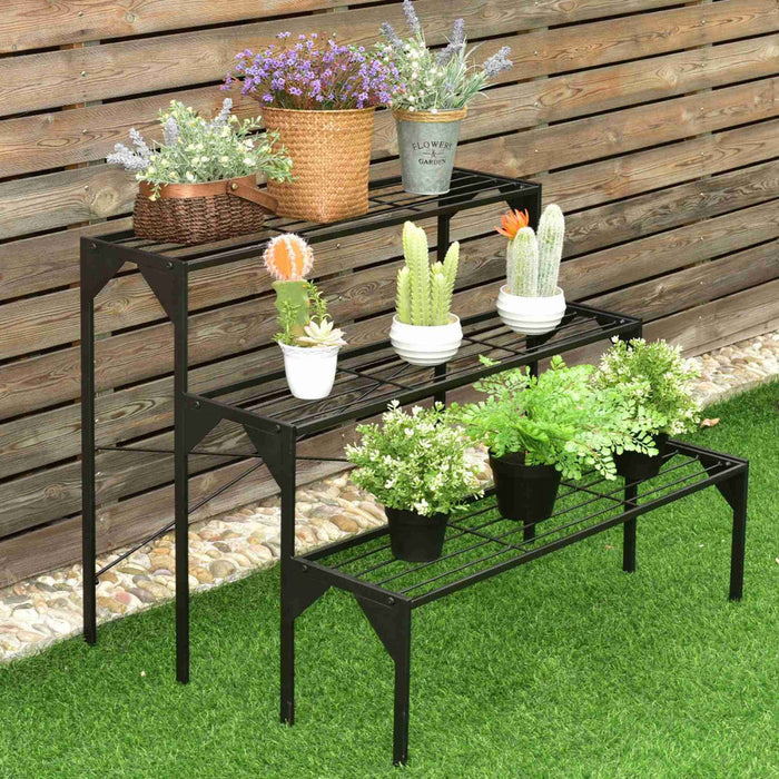 Costway 3 Tier Shelf Flower Plant Display Stand Rack Large Metal Heavy Duty