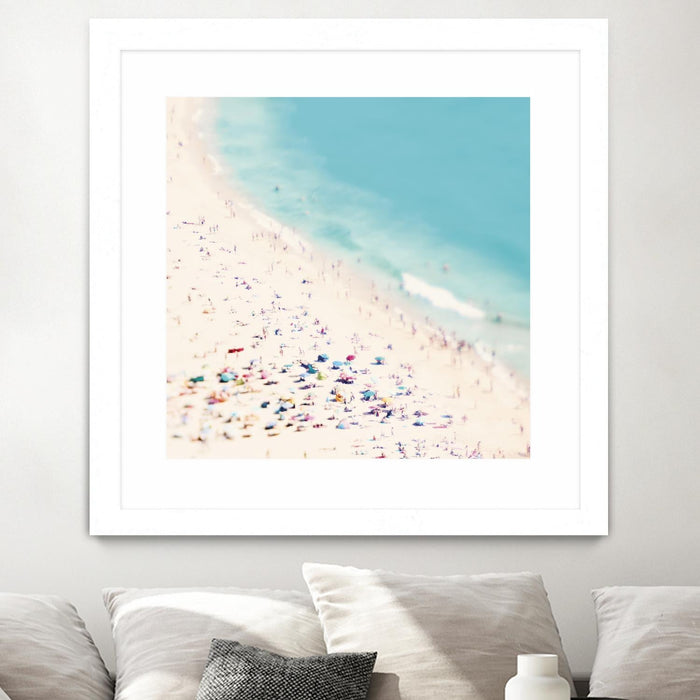 \"Beach Love\" Matted and Framed White 36x36 Wall Art