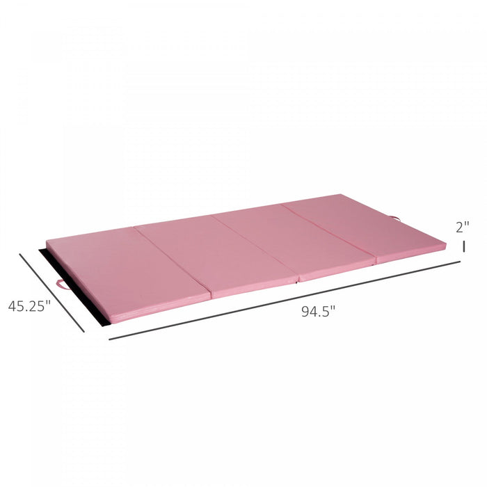Soozier 4ft X 8ft X 2inch Tri-fold Gymnastics Tumbling Mat Exercise Mat With Carrying Handles For Mm