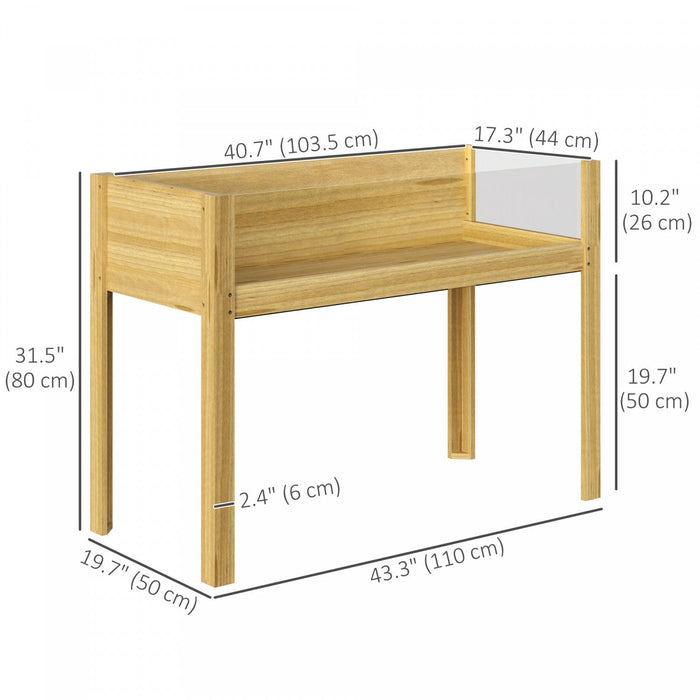 Outsunny Wooden Planter Box Outdoor Raised Planter, 43.3" x 19.7" x 31.5"