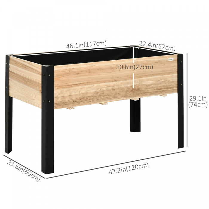Outsunny 47''x24''x29'' Elevated Planter Box With Legs Raised Garden Bed, Metal Frame Elevated Plant