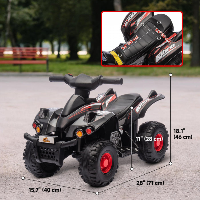 Qaba 6v Kids Atv Quad, 4 Wheeler Battery Powered Ride-On Electric Vehicle For Kids With Music, Forwa