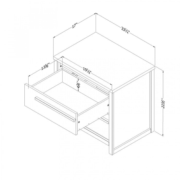 Tao 2-Drawer Nightstand - Grey Oak 
