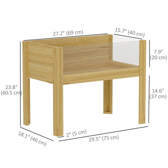 Outsunny Wooden Planter Box Outdoor Raised Planter, 29.5" x 18.1" x 23.8"