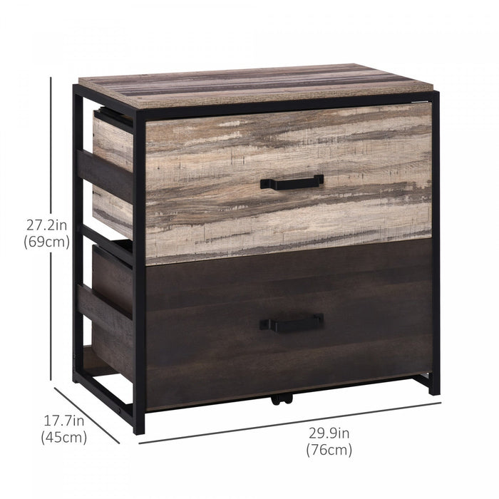 Vinsetto File Cabinet With 2 Drawers And Hanging Rail