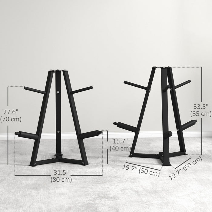 Soozier Weight Rack For 1" Or 2" Weight Plates, 660lbs Capacity Weight