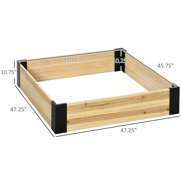 Outsunny 47\" X 47\" Raised Garden Bed With Metal Corner Bracket, Easy To Install Planter Box For Grow