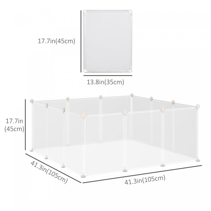 Pawhut Pet Puppy Dog Playpen, Portable Diy Catio Small Animal Cage For Bunny Chinchilla Guinea Pig I
