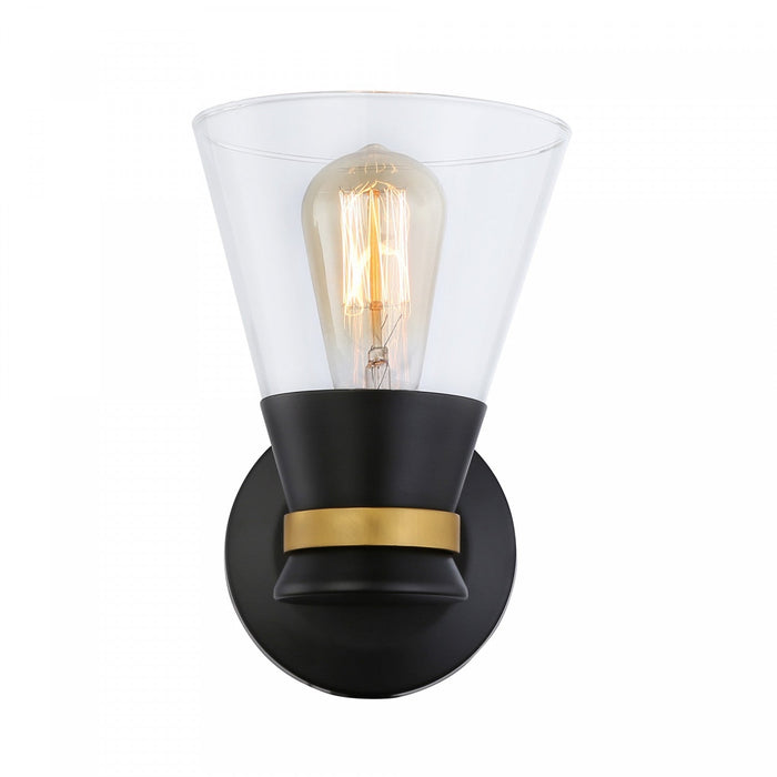 Kanata Black & Brushed Brass 1-Light Sconce