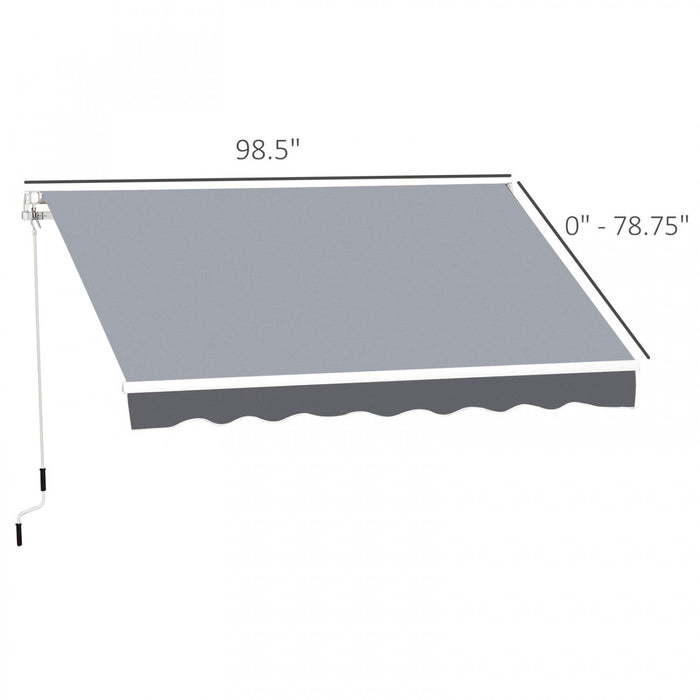 Outsunny 8' x 7' retractable awning, patio awnings, sunshade shelter with 280g/m² Uv & Water-resista