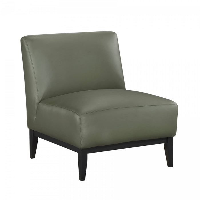 Murdock Accent Chair Green Leather 