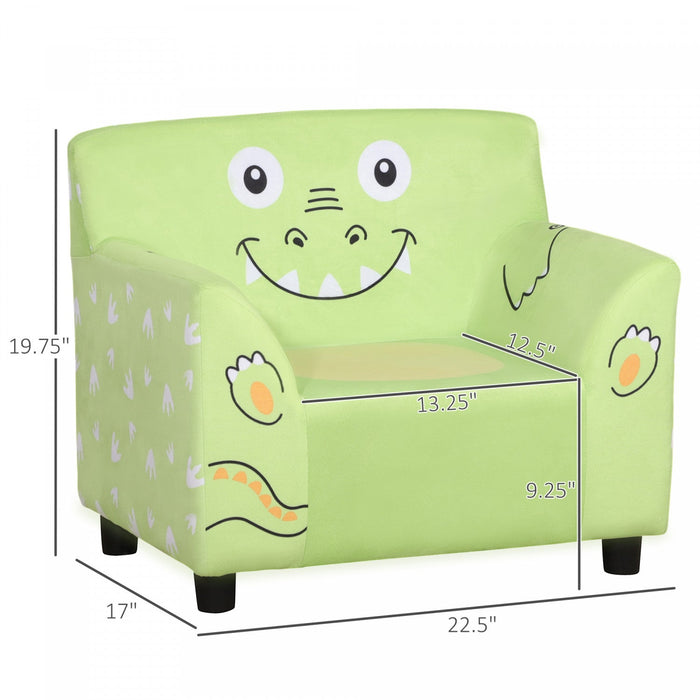 Qaba Kids Sofa, Armrest Chair For Preschool, Toddler Couch For Kids Room, Kindergarten With Cute Ani
