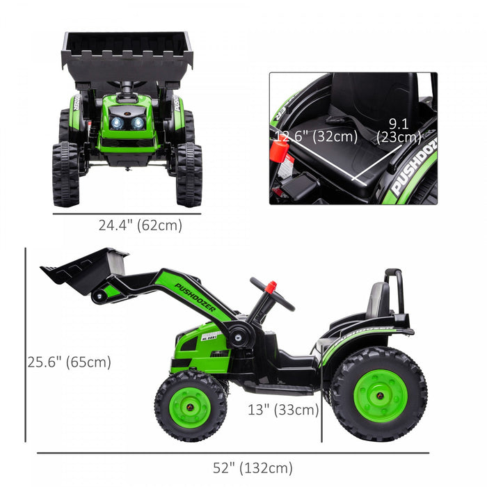 Aosom Kids Digger Powered Ride-On Excavator 6v Battery Powered Construction Tractor Music Headlight 