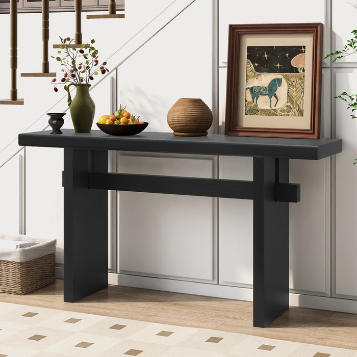 Emma 59.25\" Farmhouse Style Sofa Table for Entryway - Black 