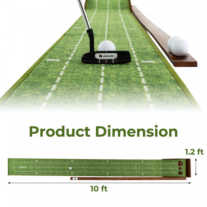 Costway Putting Green Practice Golf Putting Mat With Auto Ball Return And 3 Hole Sizes