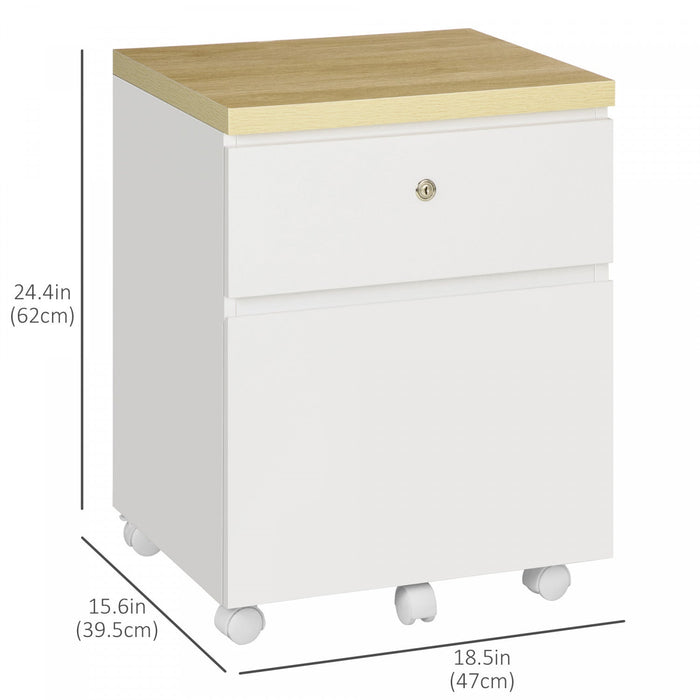 Vinsetto Modern 2-drawer File Cabinet Mobile Filing Cabinet A4 Size
