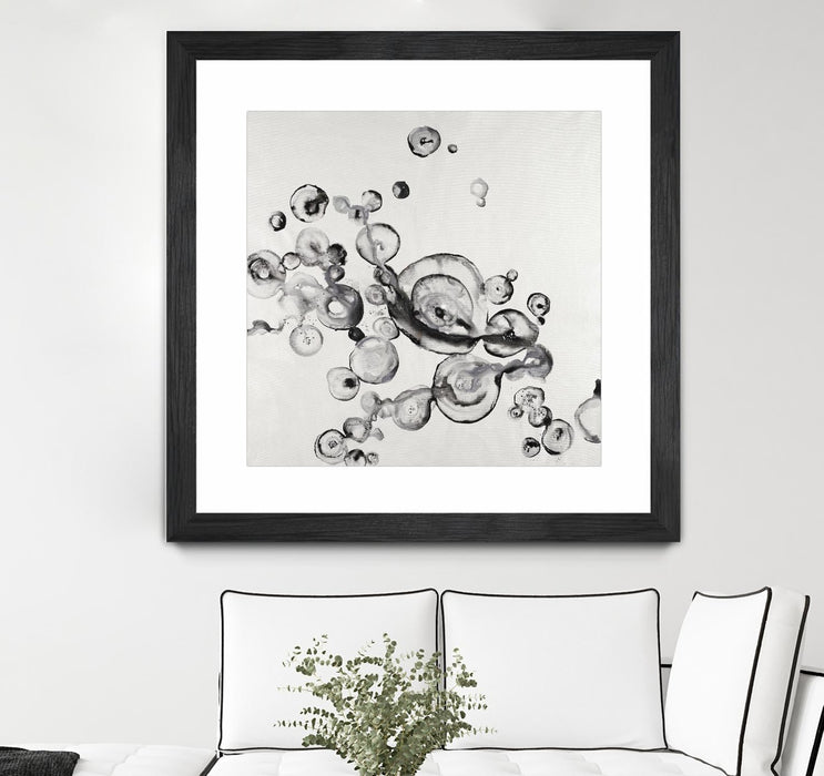 \"Transparent Onyx\" Matted and Framed Black 36x36 Wall Art