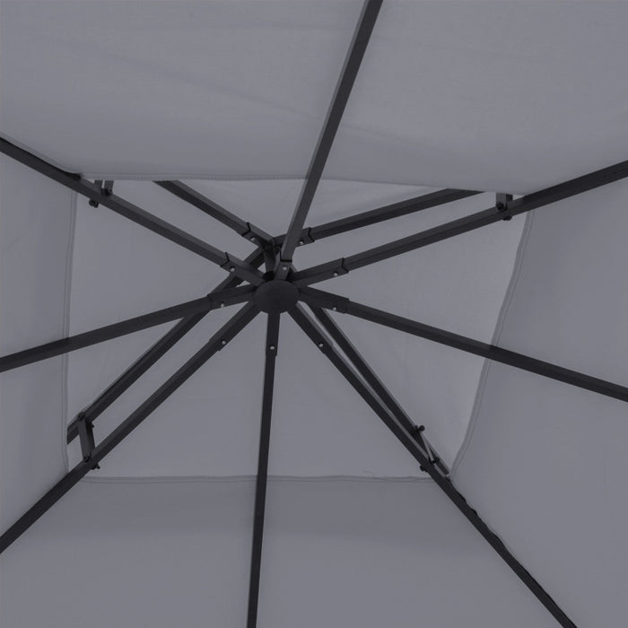 Outsunny 9.8' X 9.8' Square 2-tier Gazebo Canopy Replacement Top Cover Outdoor Garden Sun Shade, Dar