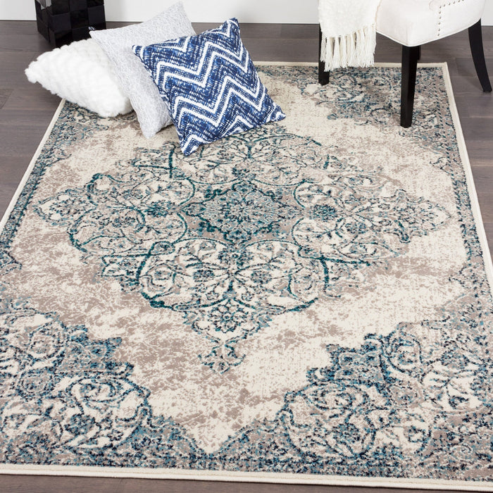 Sav Silver 4x6 Area Rug