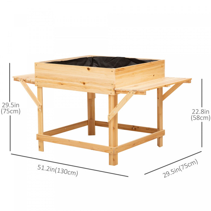 Outsunny Elevated Planter Box With Legs, Raised Garden Planter Bed With Non-woven Liner And Side Tab