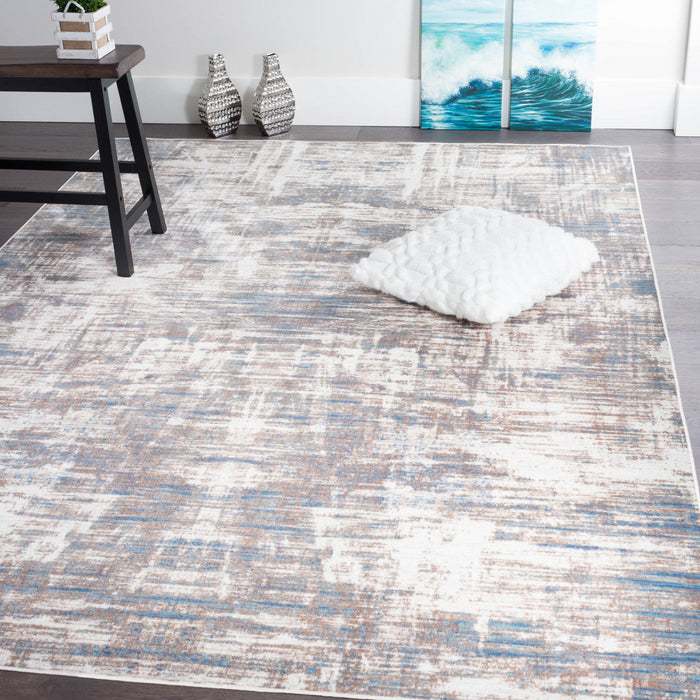 Shi Abstract Blue 4x6 Area Rug