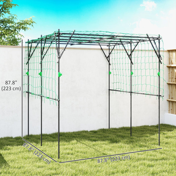 Outsunny Garden Arch Trellis, 7.3 FT Tall Cucumber Trellis, Black