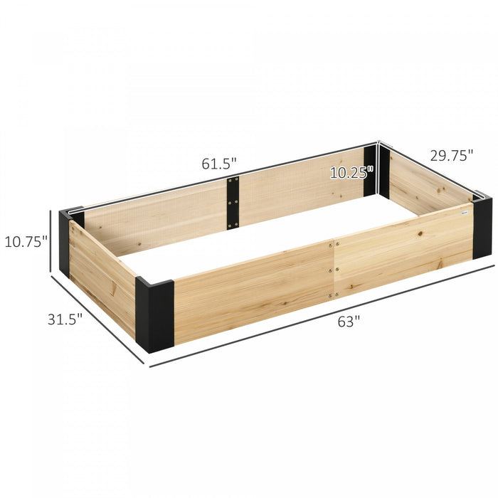 Outsunny 63\" X 32\" Raised Garden Bed With Metal Corner Bracket, Easy To Install Planter Box For Grow