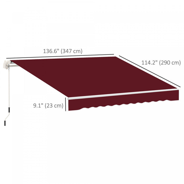 Outsunny 11' X 10' Retractable Awning Fabric Replacement Outdoor Sunshade Canopy Awning Cover, Uv Pr