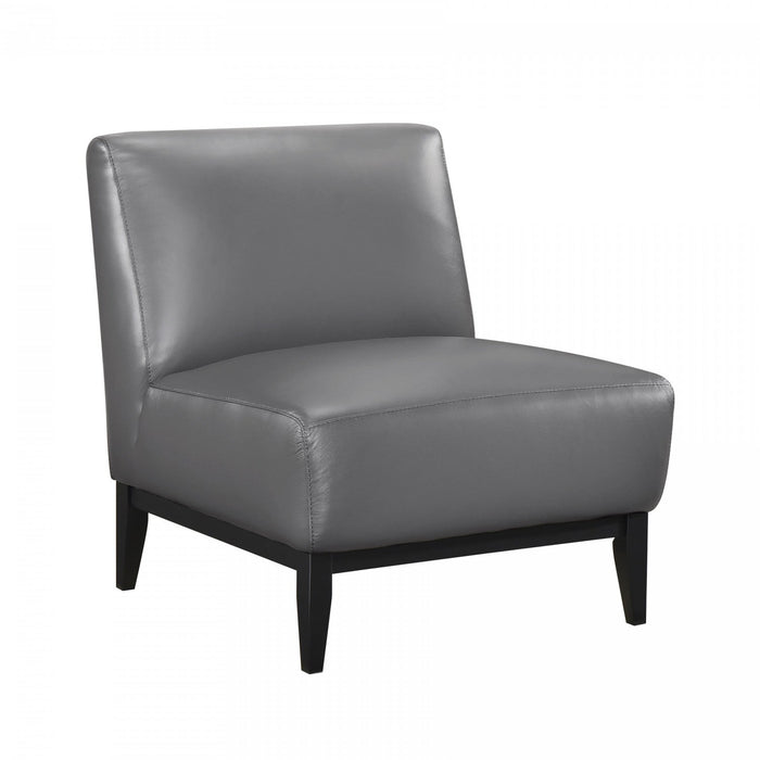 Murdock Accent Chair Dark Grey Leather 