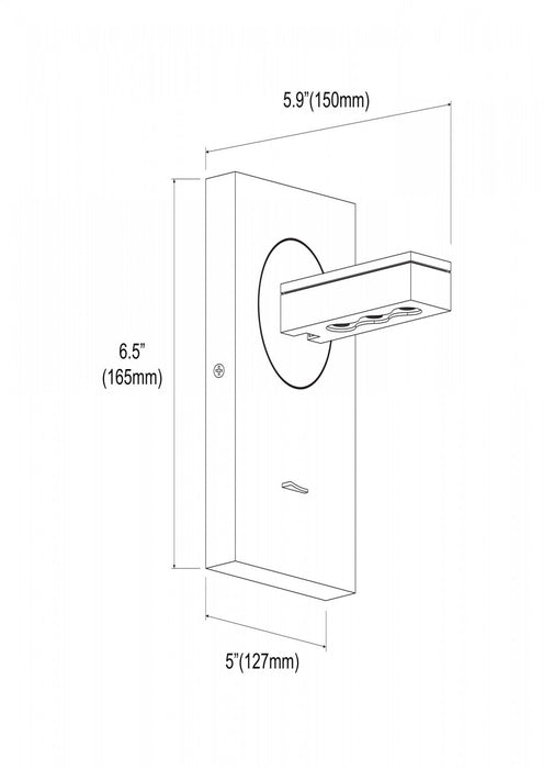 Dainolite Wynne LED Reading Lamp Silver Finish