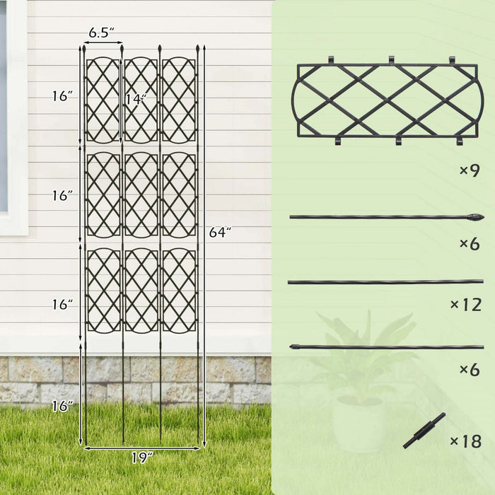 Costway 1 Pcs 58" X 73" Garden Trellis For Climbing Plants Rustproof Metal Plant Support Frame