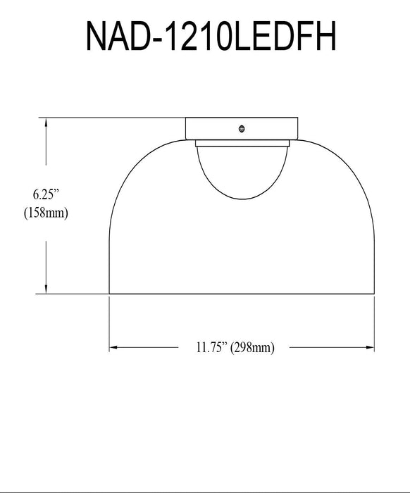 Dainolite Nadine 11.75\"dia. LED Flush Mount 10w Aged Brass Clear Glass Lamp