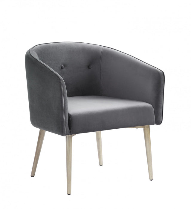 Velma Accent Chair Grey Velvet 