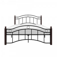 Jessica Full Bed, Black Metal & Brown Posts 