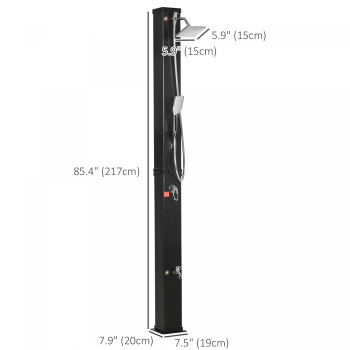 Outsunny 7ft Outdoor Solar Shower With Handheld Shower Head, 10.6 Gallon