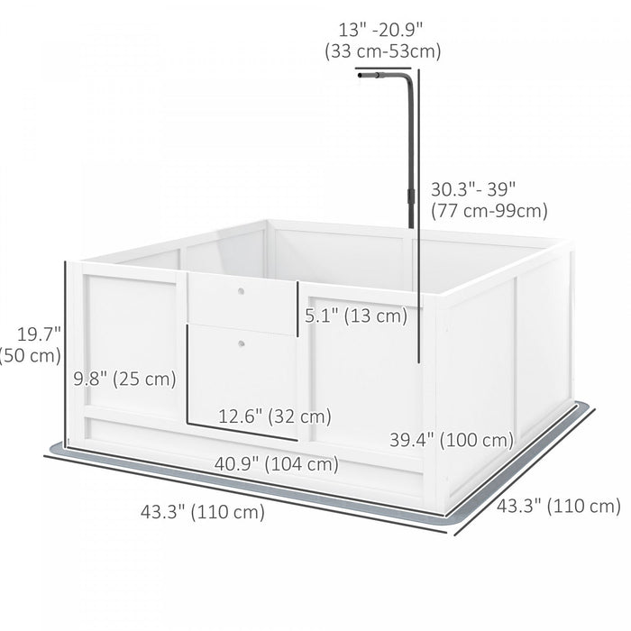 Pawhut Whelping Box For Dogs, Puppy Playpen With Retractable Light Stand, Waterproof Pad, Rail, Adju