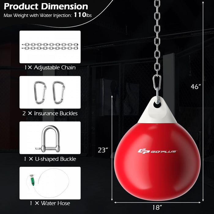 Goplus 18" 110lbs Heavy Water Filled Punching Aqua Training Boxing Bag Home Gym Hook