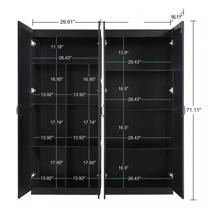 Cornelia Modern 2-Piece Wardrobe Closet in Black Armoire 