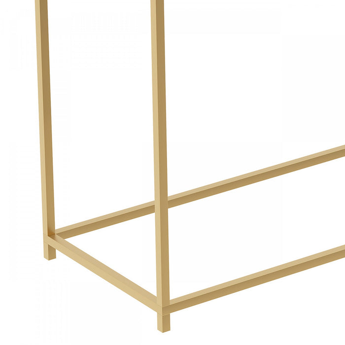 31” Modern Console Table - Marble With Gold Metal 