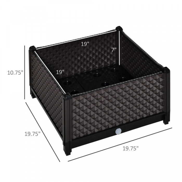 Outsunny Plastic Garden Raised Bed, Elevated Planter Box, Flower Vegetables Planting Container With 