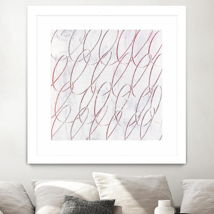 \"Hula I\" Matted and Framed White 30x30 Wall Art