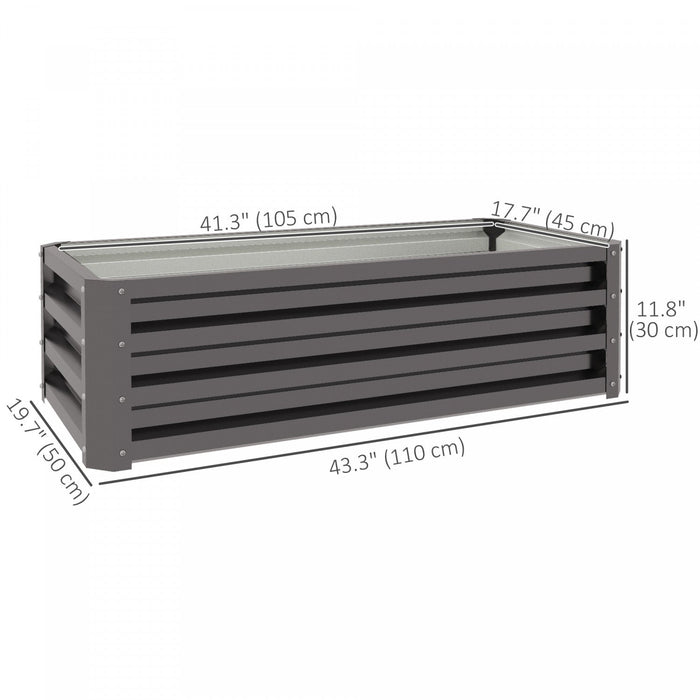 Outsunny Set Of 2 Raised Garden Bed, Steel Planters For Outdoor Plants, Elevated Planter Box, Easy-t