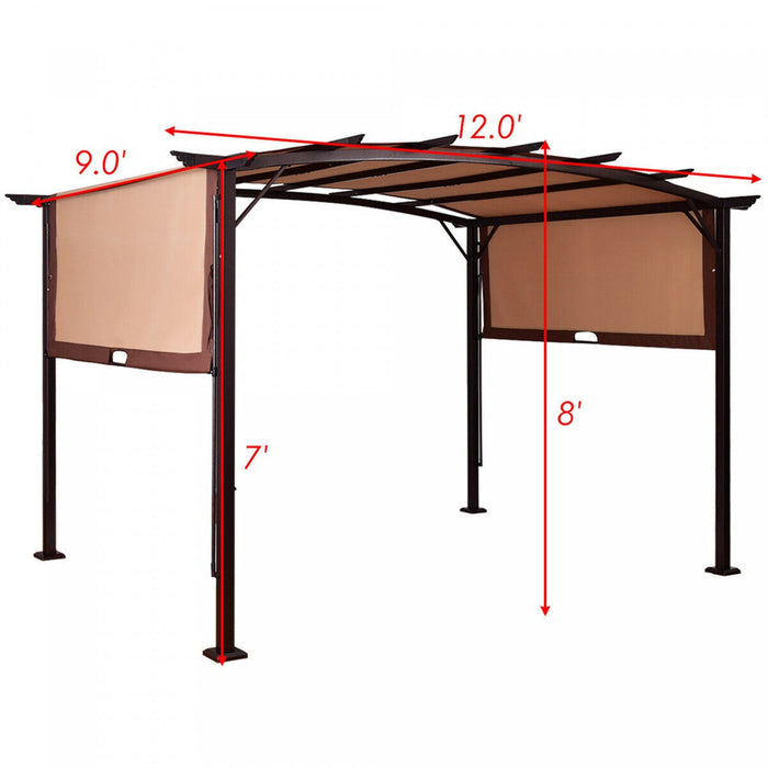 12' X 9' Pergola Kit Metal Frame Gazebo Canopy Cover Patio Shelter