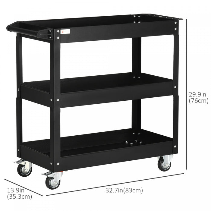Durhand 3 Tier Rolling Tool Cart With Wheels Mobile Utility Cart